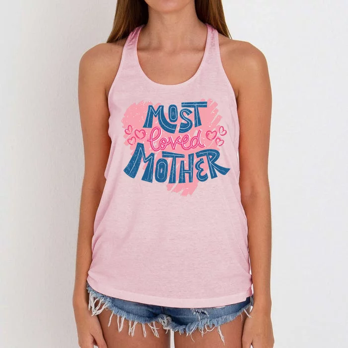 Most Loved Mother Women's Knotted Racerback Tank