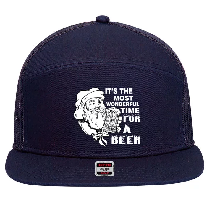 Most Wonderful Time For A Beer 7 Panel Mesh Trucker Snapback Hat