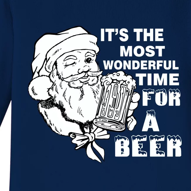 Most Wonderful Time For A Beer Baby Long Sleeve Bodysuit