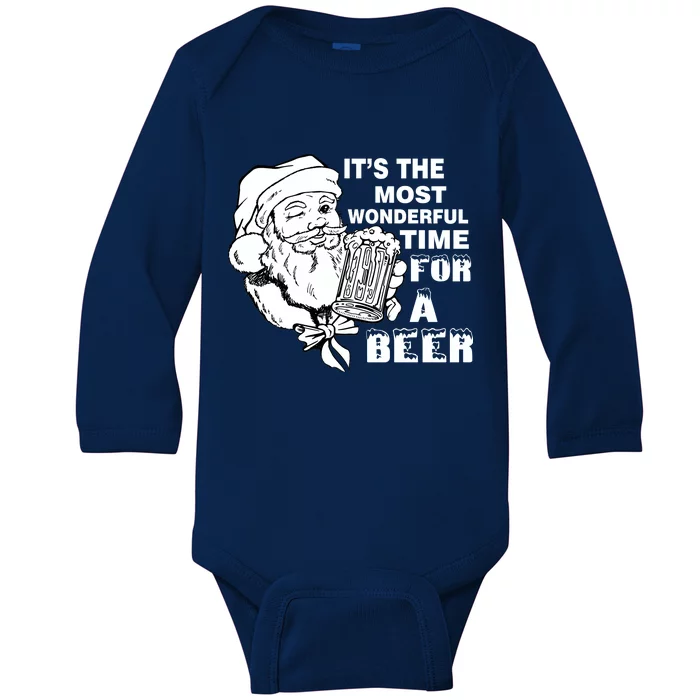 Most Wonderful Time For A Beer Baby Long Sleeve Bodysuit