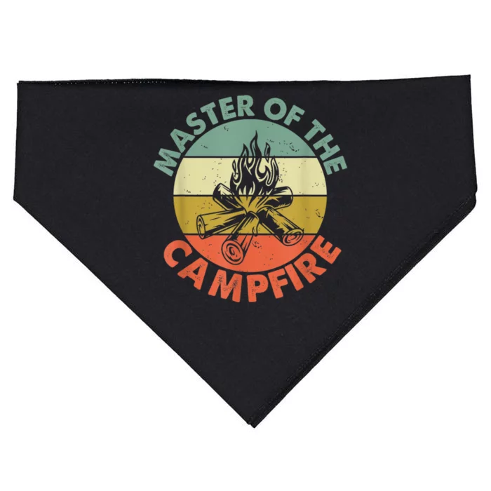 Master Of The Campfire Dad Camping Camping Dad Gift USA-Made Doggie Bandana