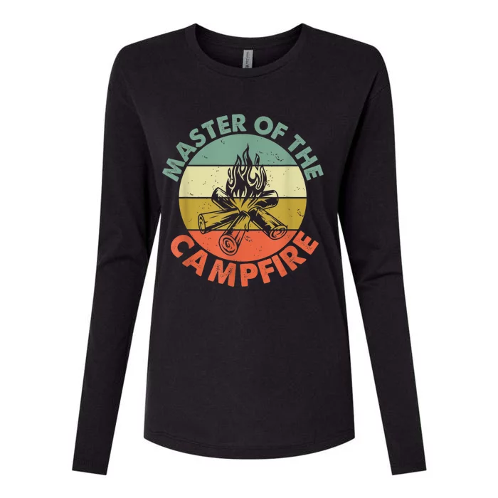 Master Of The Campfire Dad Camping Camping Dad Gift Womens Cotton Relaxed Long Sleeve T-Shirt