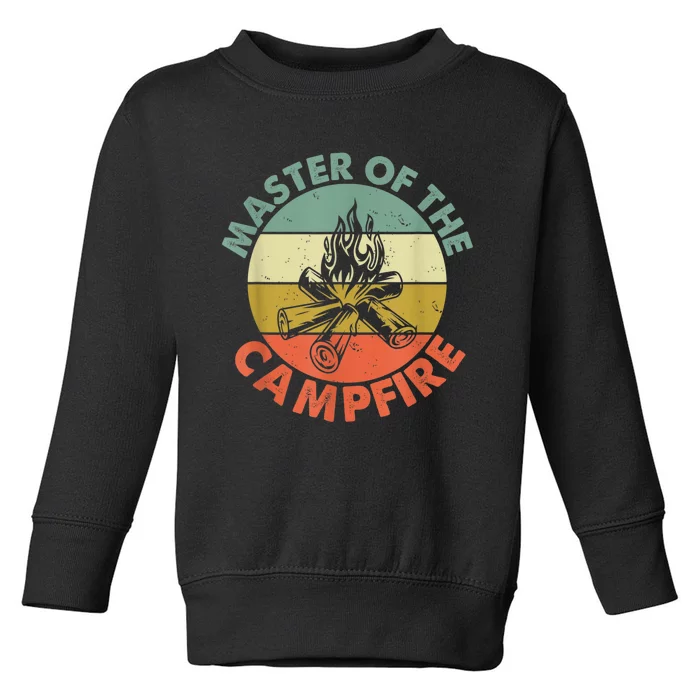 Master Of The Campfire Dad Camping Camping Dad Gift Toddler Sweatshirt