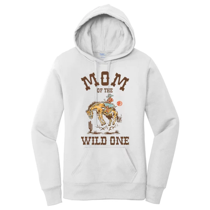 Mom Of The Wild One 1st Birthday Rodeo Western Cowboy Women's Pullover Hoodie