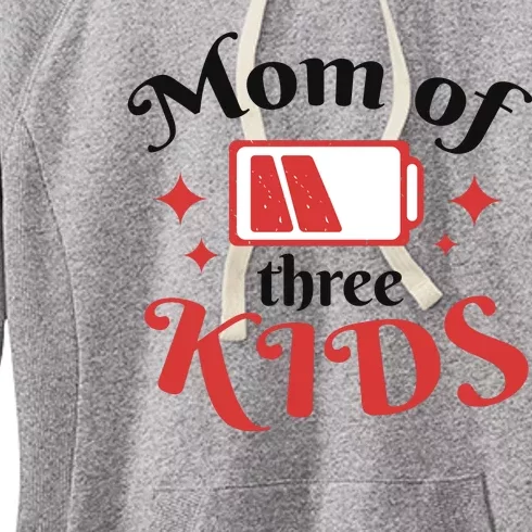 Mom Of Three Kids Battery Low Women's Fleece Hoodie