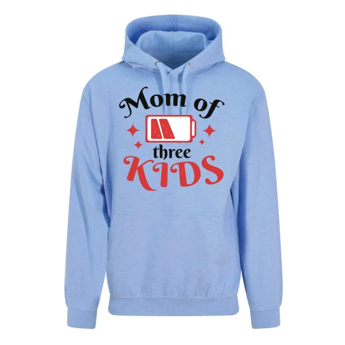 Mom Of Three Kids Battery Low Unisex Surf Hoodie