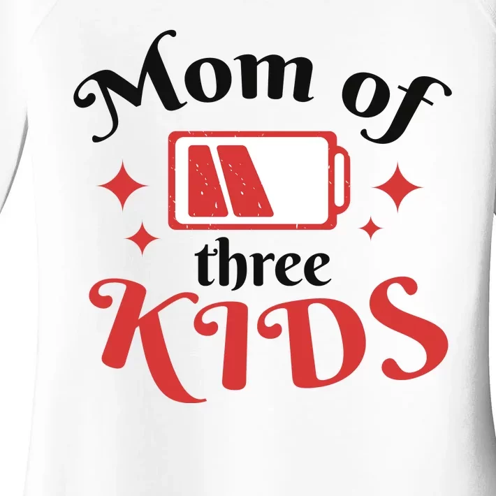 Mom Of Three Kids Battery Low Women's Perfect Tri Tunic Long Sleeve Shirt