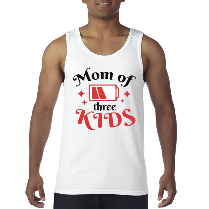 Mom Of Three Kids Battery Low Tank Top