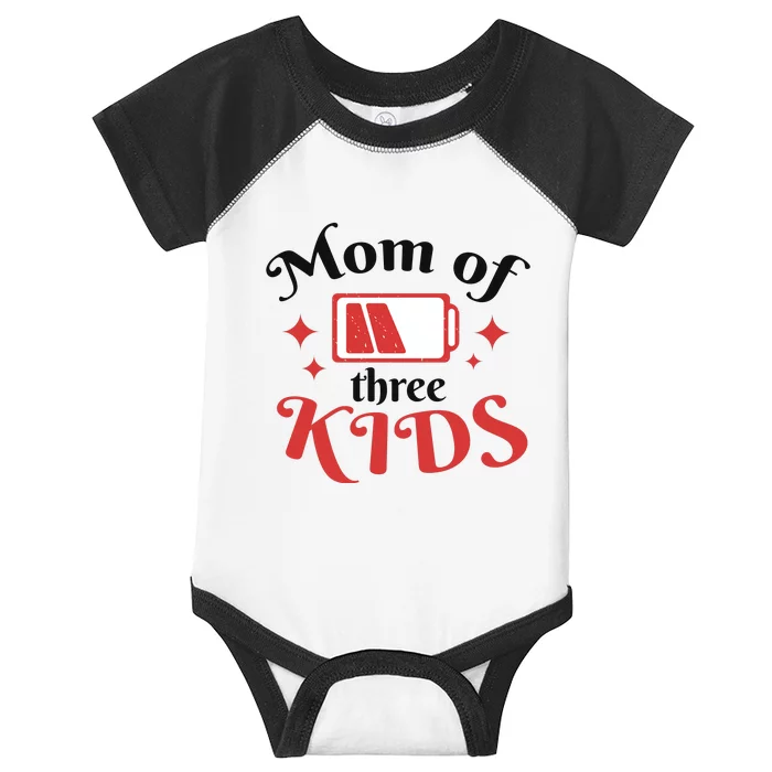 Mom Of Three Kids Battery Low Infant Baby Jersey Bodysuit