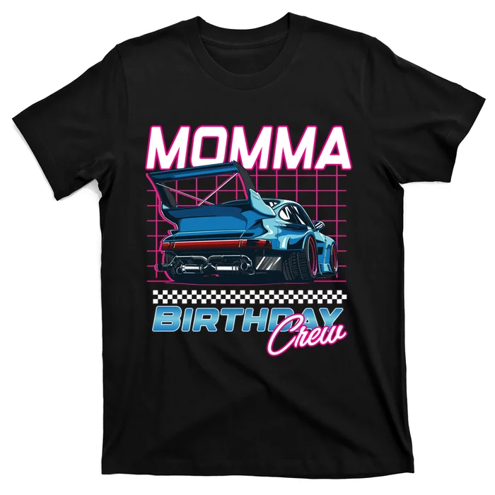 Momma Of The Birthday Boy Racing Vibe Matching Family T-Shirt