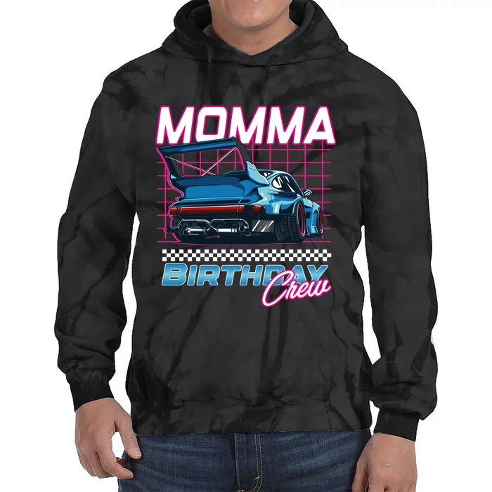 Momma Of The Birthday Boy Racing Vibe Matching Family Tie Dye Hoodie