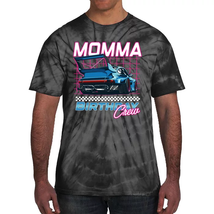 Momma Of The Birthday Boy Racing Vibe Matching Family Tie-Dye T-Shirt