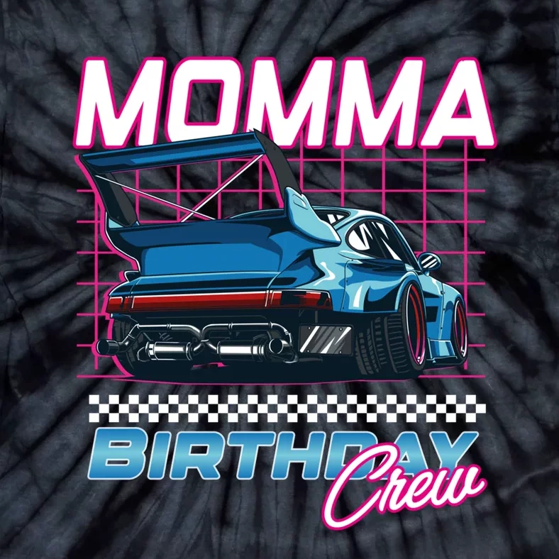 Momma Of The Birthday Boy Racing Vibe Matching Family Tie-Dye T-Shirt