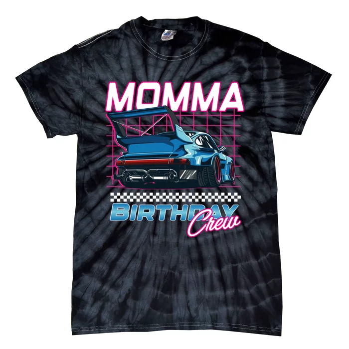 Momma Of The Birthday Boy Racing Vibe Matching Family Tie-Dye T-Shirt