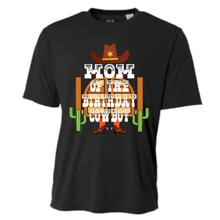 Mom Of The Birthday Cowboy Rodeo Party Bday Cooling Performance Crew T-Shirt