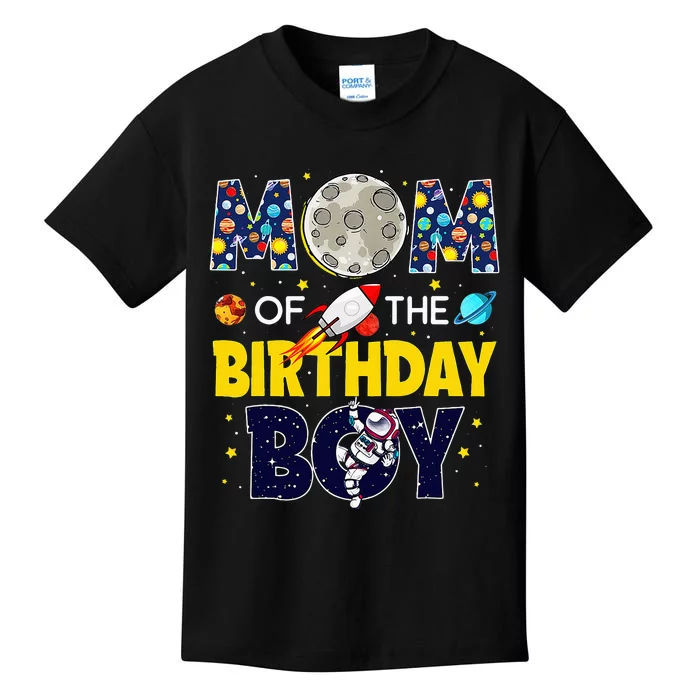 Mom Of The Birthday Boy 2nd Outer Space Outfit Kids T-Shirt