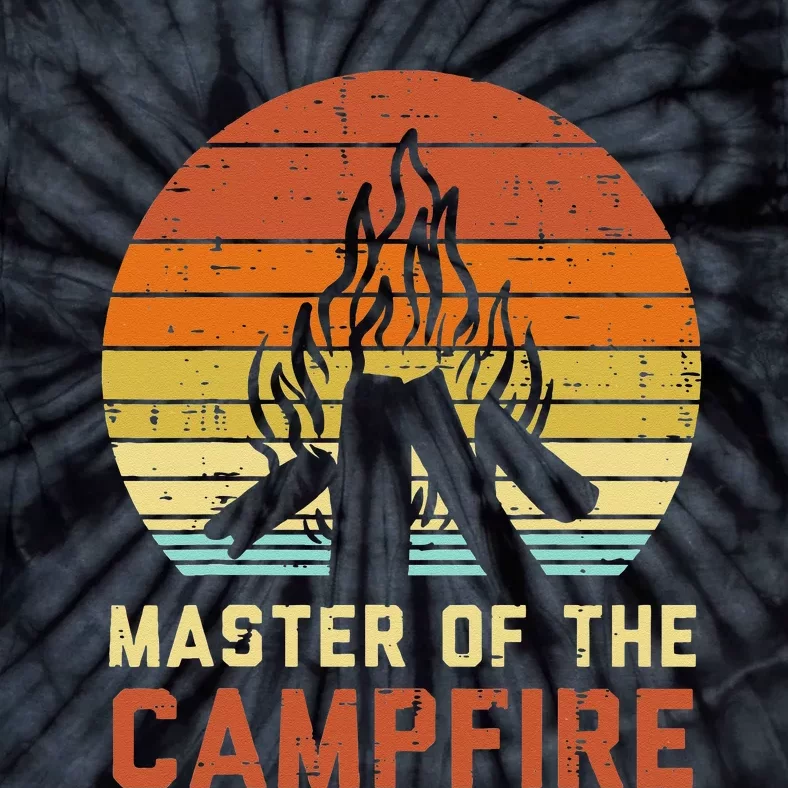 Master Of The Campfire Sunset Retro Bonfire Camping Camper Tie-Dye T-Shirt