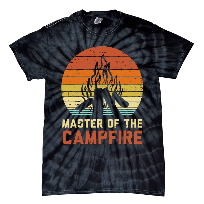 Master Of The Campfire Sunset Retro Bonfire Camping Camper Tie-Dye T-Shirt