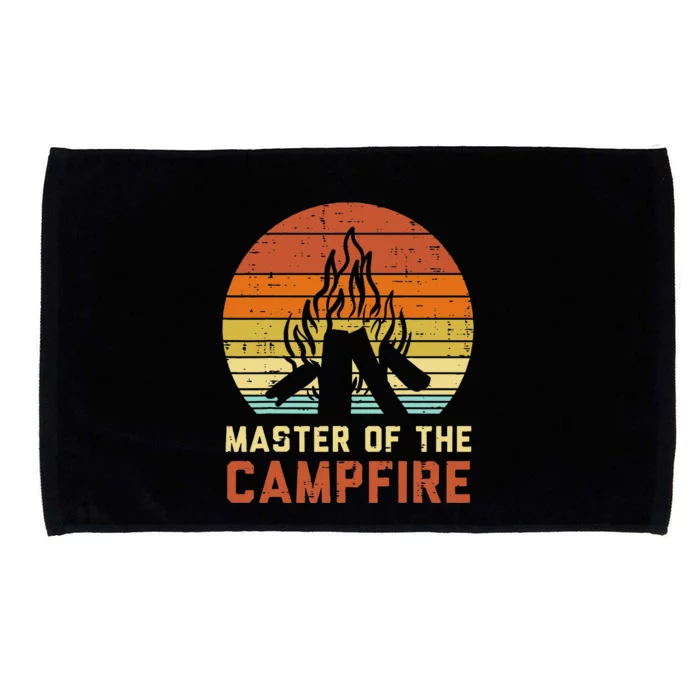 Master Of The Campfire Sunset Retro Bonfire Camping Camper Microfiber Hand Towel