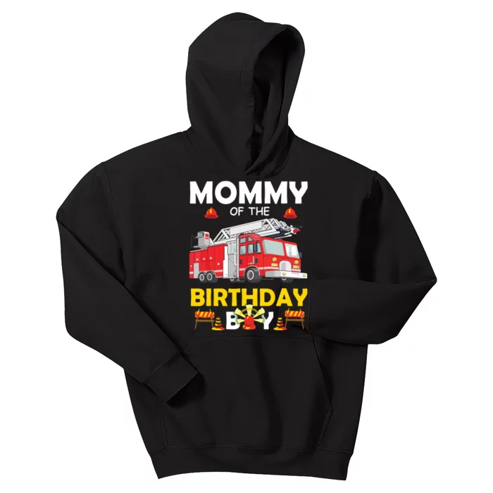 Mommy Of The Birthday Boy Fire Truck Firefighter Party Mom Kids Hoodie