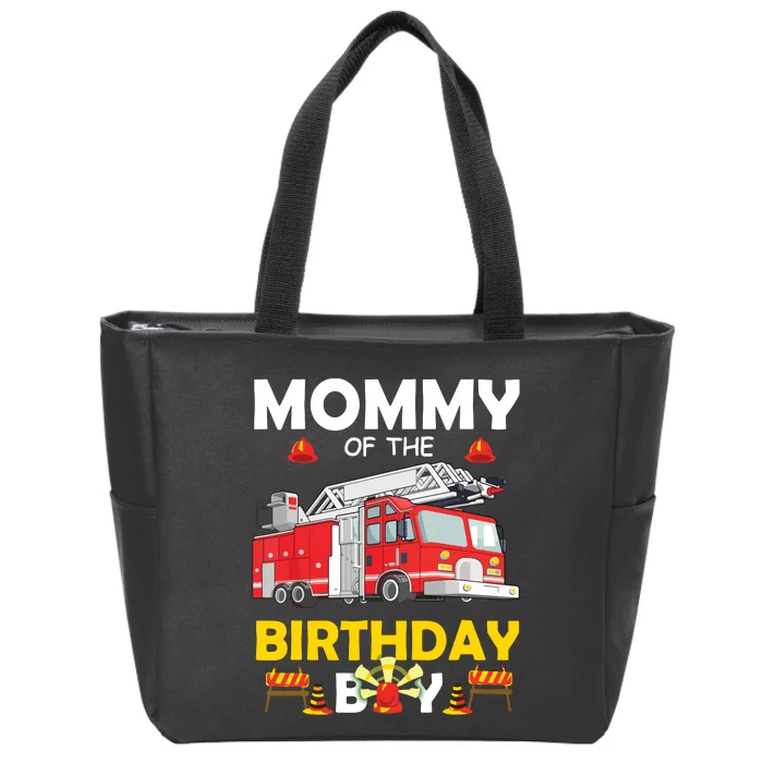 Mommy Of The Birthday Boy Fire Truck Firefighter Party Mom Zip Tote Bag