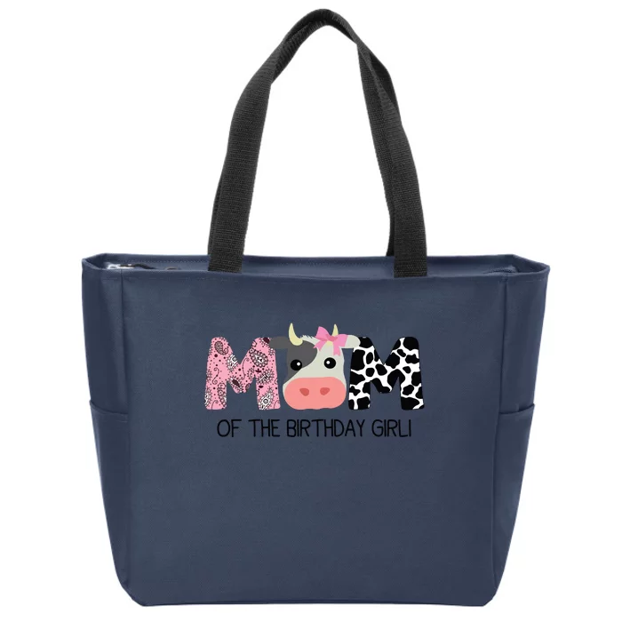 Mom Of The Birthday For Cow Farm Birthday Cow Mommy 1st Zip Tote Bag