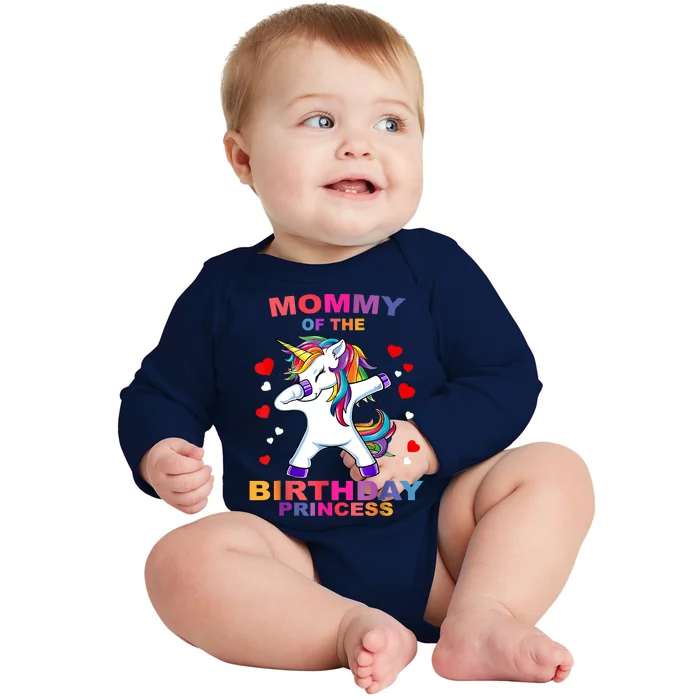 Mommy Of The Birthday Princess Unicorn Outfit Baby Long Sleeve Bodysuit