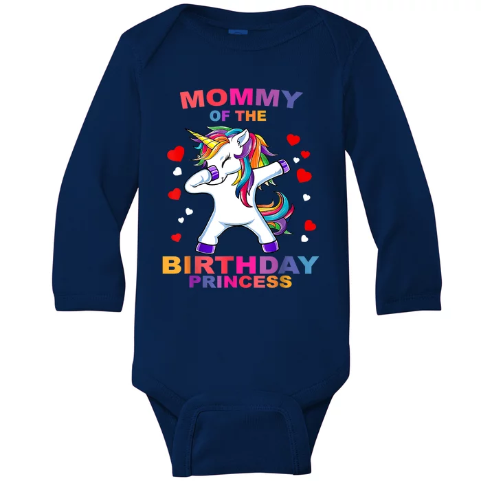 Mommy Of The Birthday Princess Unicorn Outfit Baby Long Sleeve Bodysuit