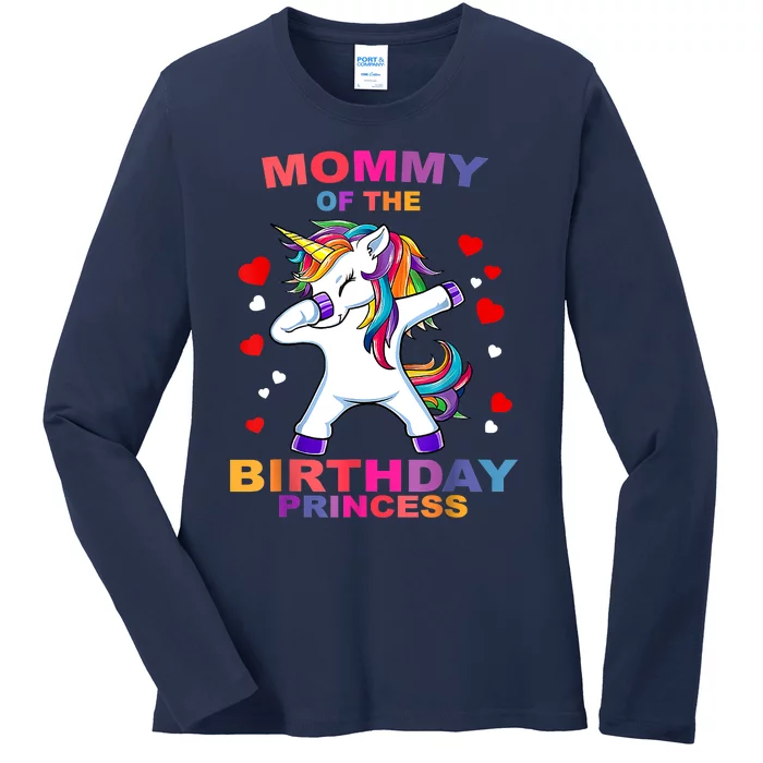 Mommy Of The Birthday Princess Unicorn Outfit Ladies Long Sleeve Shirt