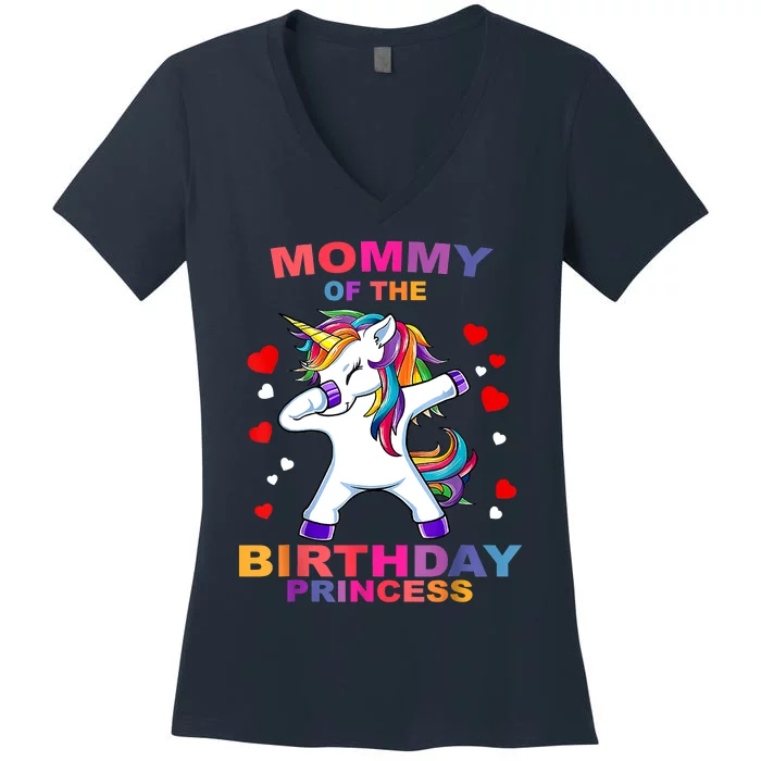 Mommy Of The Birthday Princess Unicorn Outfit Women's V-Neck T-Shirt