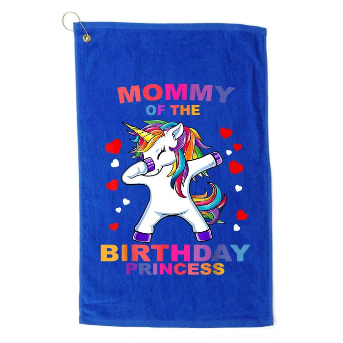 Mommy Of The Birthday Princess Unicorn Outfit Platinum Collection Golf Towel