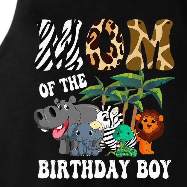 Mom Of The Birthday Boy Zoo Bday Safari Celebration Ladies Tri-Blend Wicking Tank