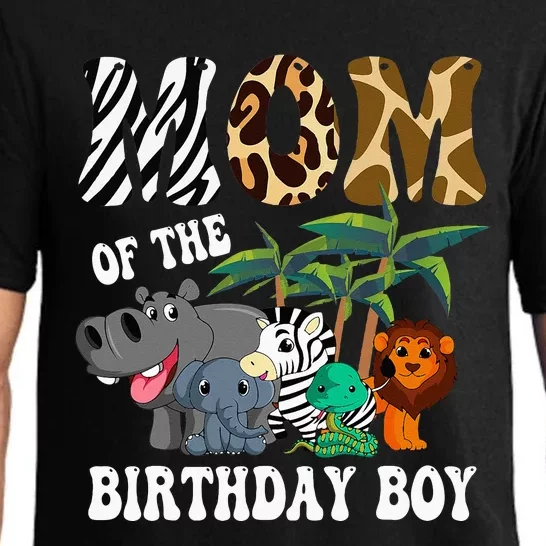 Mom Of The Birthday Boy Zoo Bday Safari Celebration Pajama Set