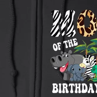 Mom Of The Birthday Boy Zoo Bday Safari Celebration Full Zip Hoodie