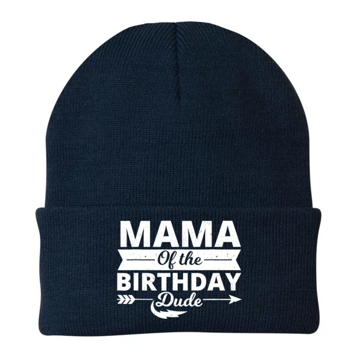 Mama of the birthday dude party B-day boy proud birthday Knit Cap Winter Beanie