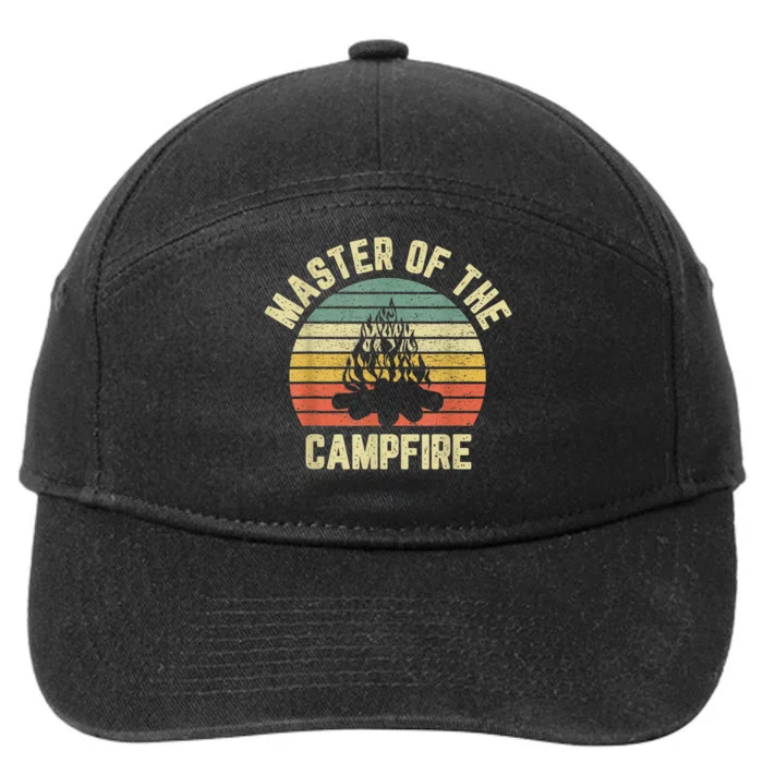 Master Of The Campfire Camping Vintage Camper 7-Panel Snapback Hat