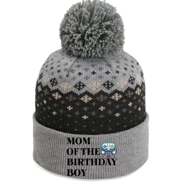 Mom Of The Birthday Matching Video Gamer Birthday Party Funny Gift The Baniff Cuffed Pom Beanie