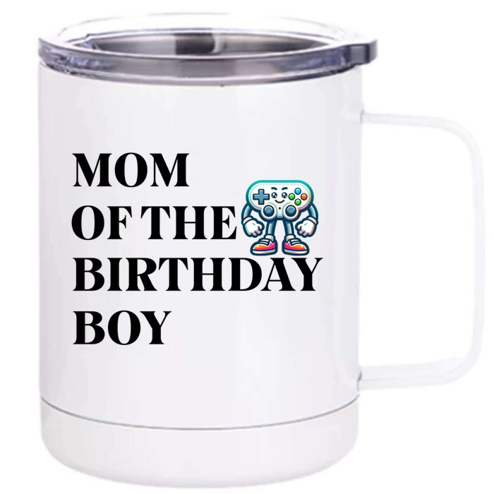 Mom Of The Birthday Matching Video Gamer Birthday Party Funny Gift Front & Back 12oz Stainless Steel Tumbler Cup