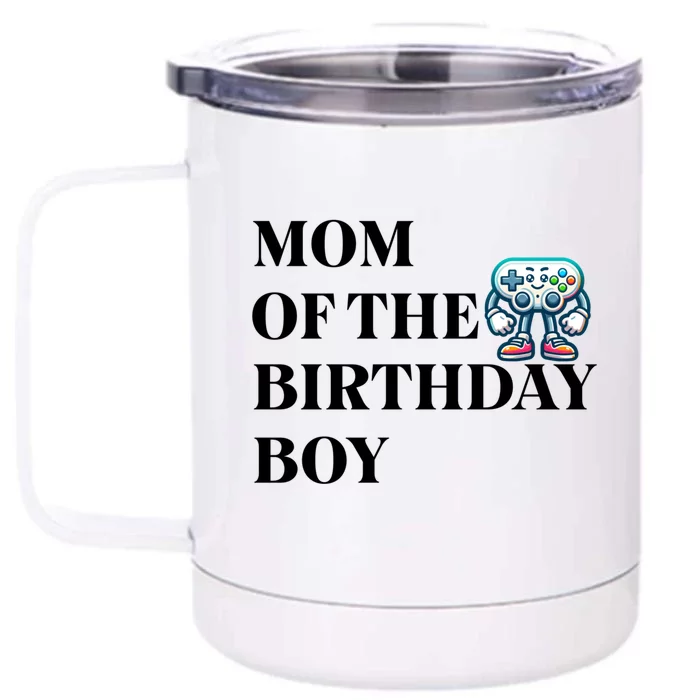 Mom Of The Birthday Matching Video Gamer Birthday Party Funny Gift Front & Back 12oz Stainless Steel Tumbler Cup