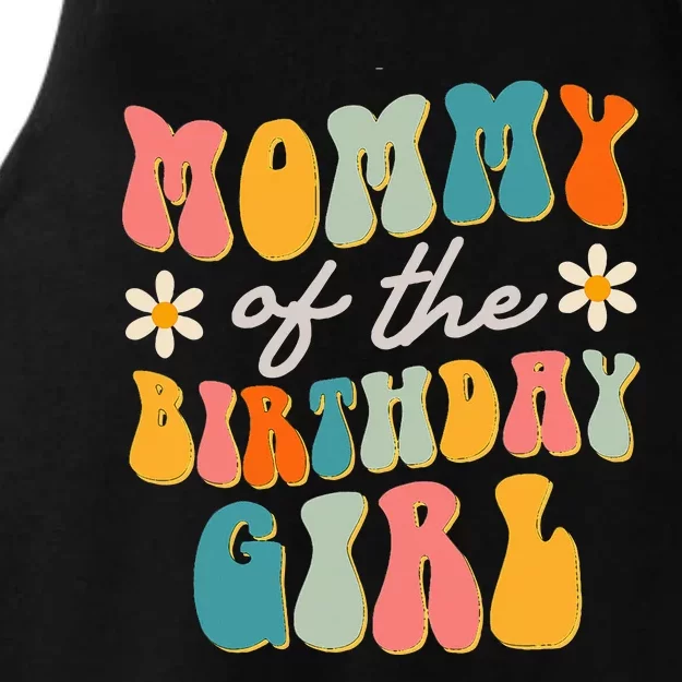 Mommy Of The Birthday Groovy Themed party Ladies Tri-Blend Wicking Tank