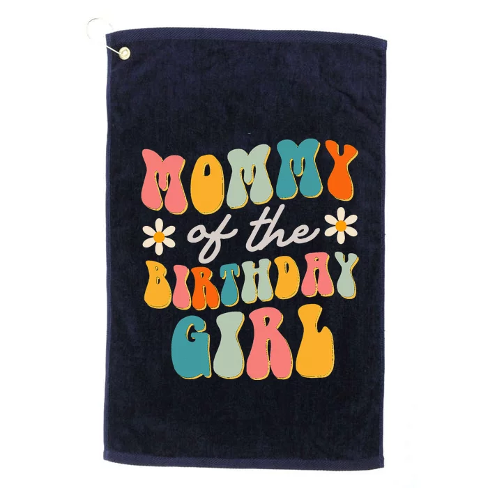 Mommy Of The Birthday Groovy Themed party Platinum Collection Golf Towel