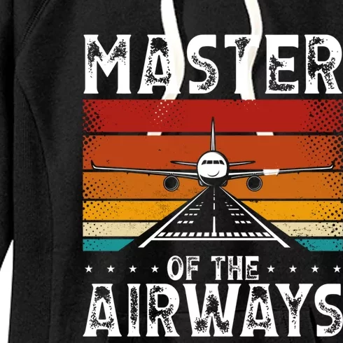 Masters Of The Airways Aviation Airline Pilot Women's Fleece Hoodie