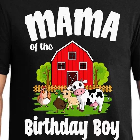 Mama Of The Birthday Boy Farm Animal Bday Party Celebration Pajama Set