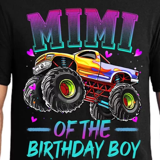 Mimi Of The Birthday Boy Monster Truck Birthday Premium Pajama Set