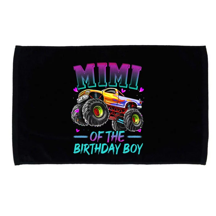 Mimi Of The Birthday Boy Monster Truck Birthday Premium Microfiber Hand Towel