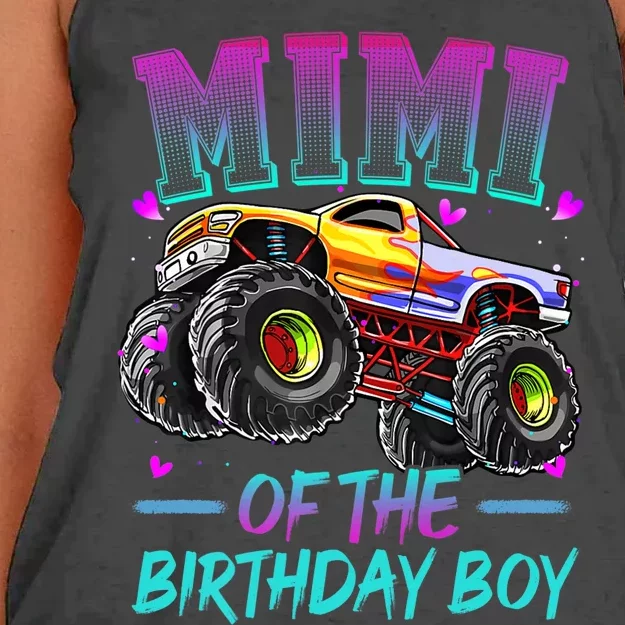 Mimi Of The Birthday Boy Monster Truck Birthday Premium Women's Knotted Racerback Tank