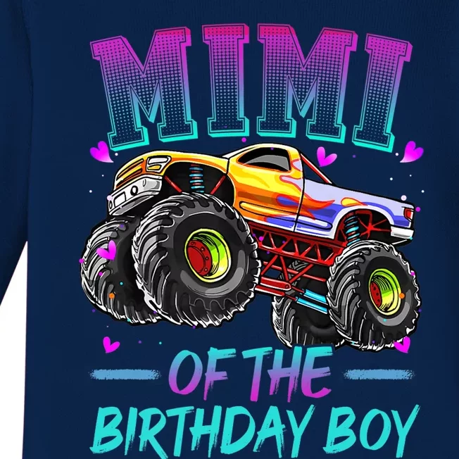 Mimi Of The Birthday Boy Monster Truck Birthday Premium Baby Long Sleeve Bodysuit