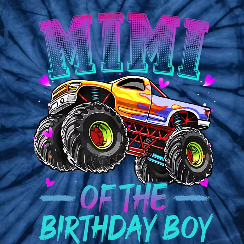 Mimi Of The Birthday Boy Monster Truck Birthday Premium Tie-Dye T-Shirt