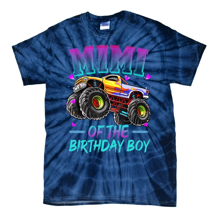 Mimi Of The Birthday Boy Monster Truck Birthday Premium Tie-Dye T-Shirt