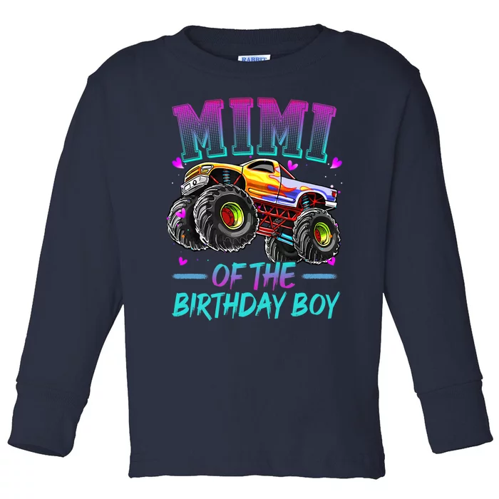 Mimi Of The Birthday Boy Monster Truck Birthday Premium Toddler Long Sleeve Shirt